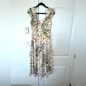 WAYF floral midi dress